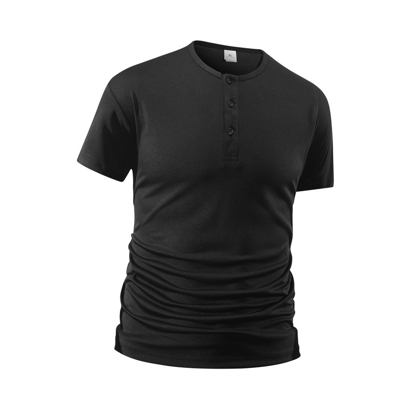Summer Men's Solid Color Fitne - Shirt Camp Collar review and price