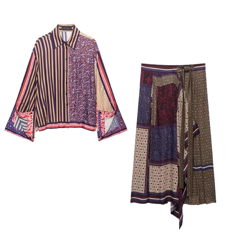 2026 Elegant Chic Printed Saro - Shirt Camp Collar review and price